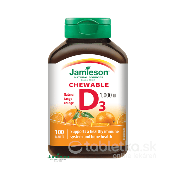 E-shop Jamieson Vitamín D3 1000IU tablety na cmúľanie pomaranč 100 tbl