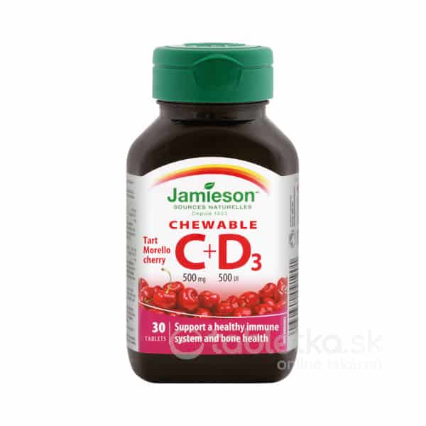 E-shop Jamieson Vitamín C a D Cherry 500mg 30 tbl