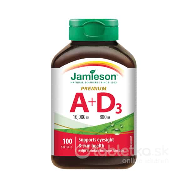 E-shop Jamieson Vitamín A a D Premium 10000IU 800IU 100 tbl