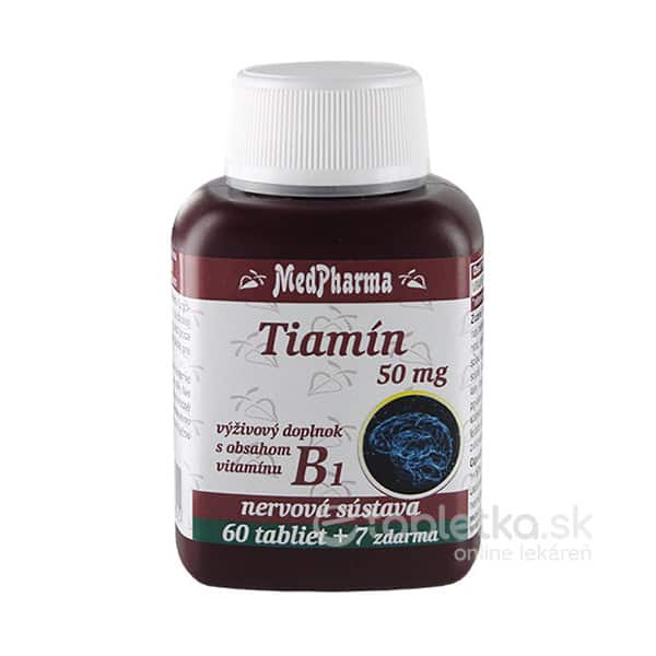 E-shop MedPharma TIAMÍN 50 mg (vitamín B1) tbl 60+7 zadarmo (67 ks)