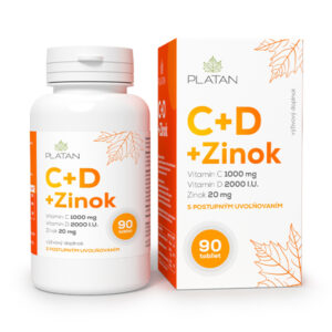 PLATAN vitamín C 1000mg+D+zinok 90tbl