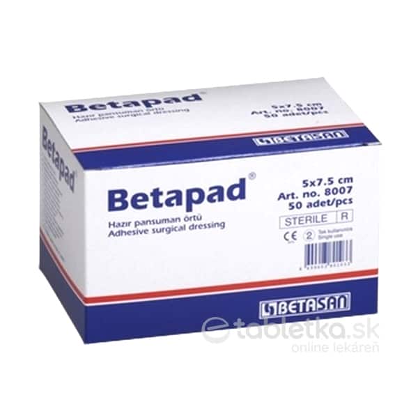 E-shop Betapad rýchloobväz z netkanej textílie 5x7,5cm 50ks
