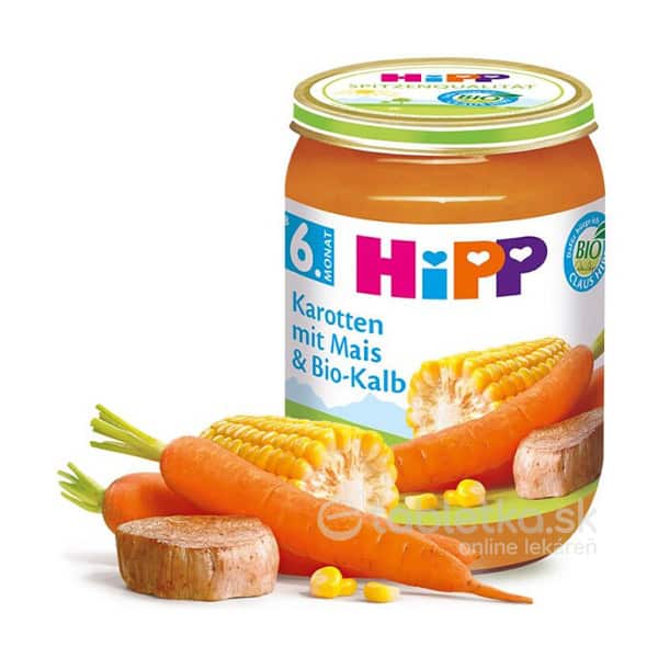 E-shop HiPP Príkrm BIO Mrkva s kukuricou a teľacím mäsom 5m+, 190g