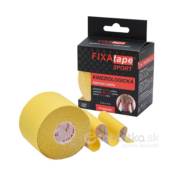 FIXAtape Sport kineziologická tejpovacia páska 5cm x 5m, žltá
