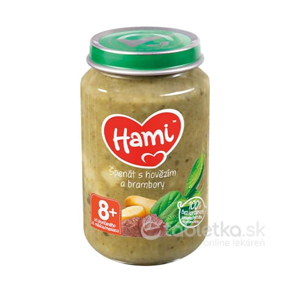 E-shop Hami príkrm Špenát s hovädzím a zemiakmi 8+ 200g