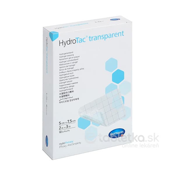 HydroTac transparent Krytie na rany hydrogélový obväz (5x7,5 cm) 10 ks