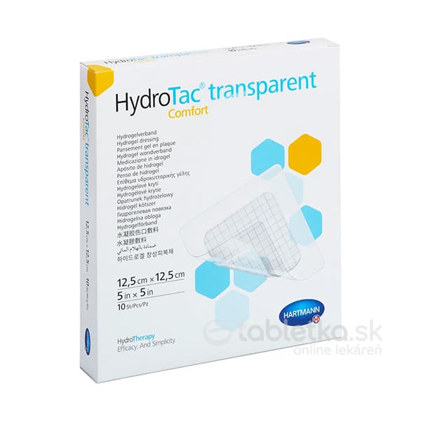 HydroTac transparent Comfort Krytie na rany hydrogélový obväz, samolepiaci (12,5x12,5 cm) 10 ks