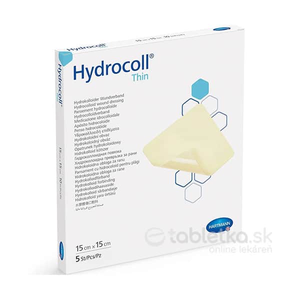 Hydrocoll Thin kompres hydrokoloidný tenký 15x15cm 5ks