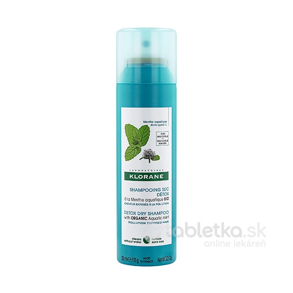 E-shop KLORANE Detox suchý šampón s BIO mätou vodnou na vlasy vystavené znečistenému ovzdušiu 150ml