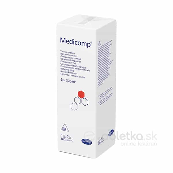 Medicomp kompres nesterilný 5x5cm 100ks