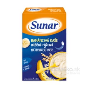 Sunar Banánová kaša mliečna ryžová Na dobrú noc 225g