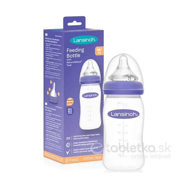 E-shop Lansinoh Dojčenská fľaša s NaturalWave cumľom 240 ml