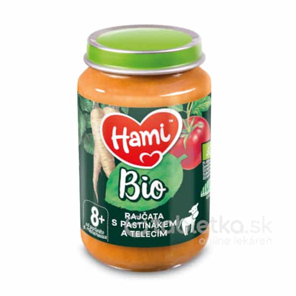 E-shop Hami príkrm Bio Paradajky s paštrnákom a teľacím 8+ 190 g