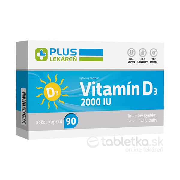 PLUS LEKÁREŇ Vitamín D3 2000 IU 90cps