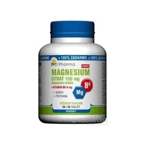 BIO Pharma Magnesium citrát 150mg + Vitamín B6 30+30tbl