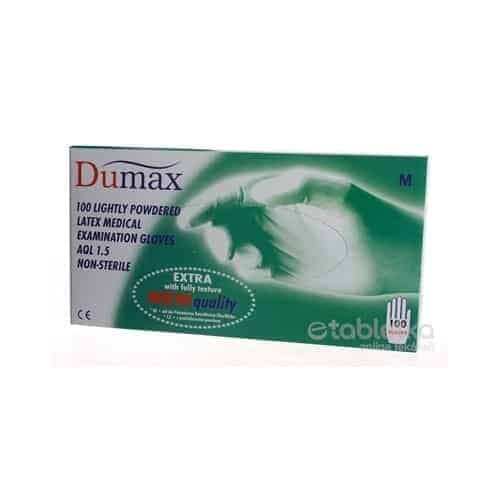 E-shop DUMAX RUKAVICE latexové vyšetrovacie nesterilné pudrované, veľkosť M; 1x100ks