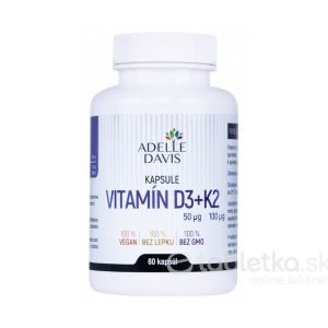 Adelle Davis Vitamín D3+K2, 60 cps