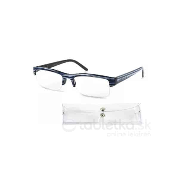 E-shop American Way okuliare na čítanie Etue modré s pruhmi +3.00 + púzdro