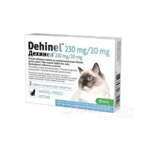 DEHINEL 230 mg/20 mg pre mačky tbl flm 2 ks