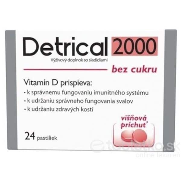 Detrical 2000 Vitamín D s príchuťou višňa pastilky 24 ks