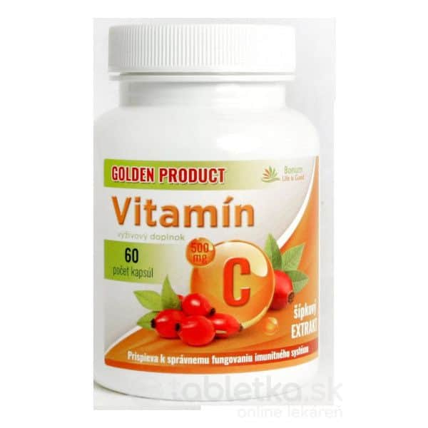 GOLDEN PRODUCT Vitamín C 500 mg + šípkový extrakt cps 1×60 ks