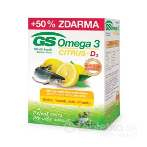 GS Omega 3 CITRUS + D3, 100+50 ks