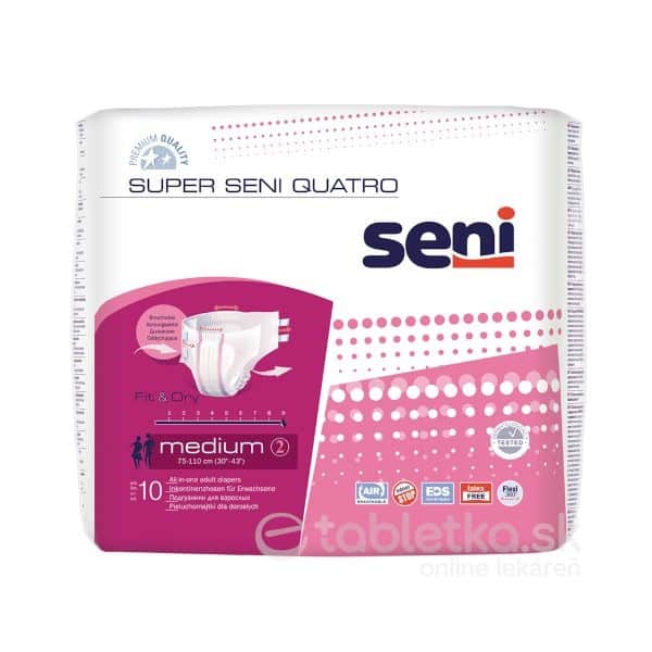 Seni SUPER QUATRO medium 2, plienkové nohavičky, 10 ks