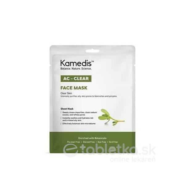 Kamedis AC-CLEAR FACE MASK maska na tvár so sérom z rastlín 15 ml