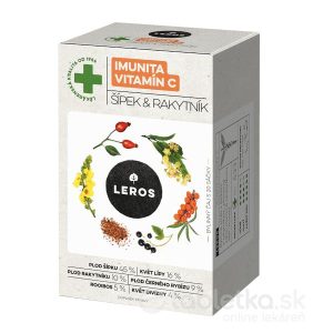 LEROS IMUNITA VITAMÍN C, ŠÍPKA & RAKYTNÍK bylinný čaj, nálevové vrecúška 20×2 g