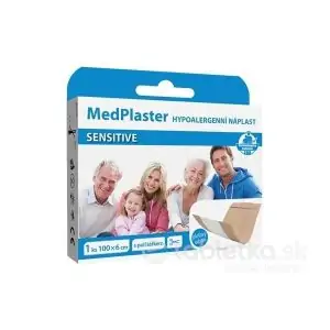 MedPlaster Náplasť SENSITIVE 100×6 cm, z netkanej textílie s vankúšikom 1×1 ks