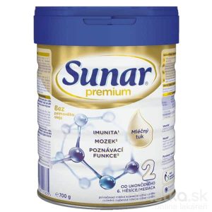 Sunar Premium 2 následná mliečna výživa (od ukonč. 6. mesiaca) 700 g
