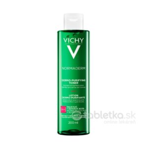 Fľaša 200 ml VICHY Normaderm tonikum proti rozšíreným pórom na čistenie a osvieženie mastnej, citlivej pleti.