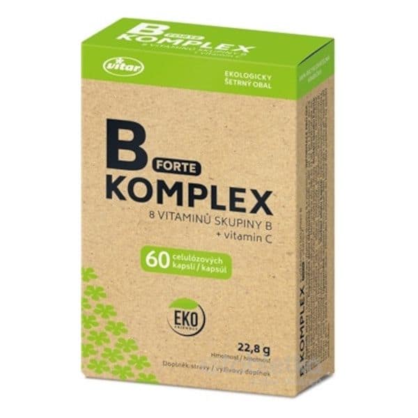 VITAR B-KOMPLEX FORTE + vitamín C cps 1×60 ks
