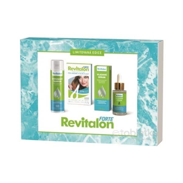 VITAR Revitalon FORTE BOX kapsuly 30 ks + kofeínový šampón 250 ml + vlasové sérum 50 ml, 1×1 set