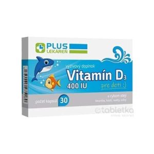 PLUS LEKÁREŇ Vitamín D3 400 IU pre deti 30 kapsúl