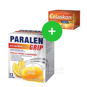 Balíček PARALEN GRIP horúci nápoj Novum 12ks+CELASKON tablety 250mg 30ks