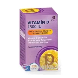 TOZAX Vitamín D 1500 IU žuvacie tablety 1×120 ks