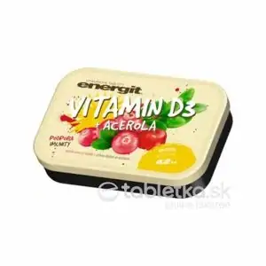 Energit VITAMIN D3 + ACEROLA vitamínové tablety s príchuťou brusnica 42 ks