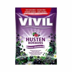 VIVIL BONBONS HUSTEN drops s príchuťou čiernych ríbezlí s 11 bylinami, bez cukru 60 g