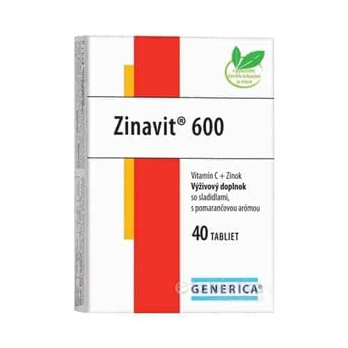 E-shop GENERICA Zinavit 600 s pomarančovou arómou 40 tbl