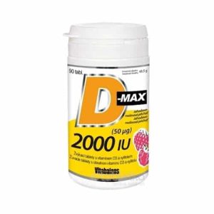 Vitabalans D-max 2000 IU (50 µg) žuvacie tablety 90 tbl