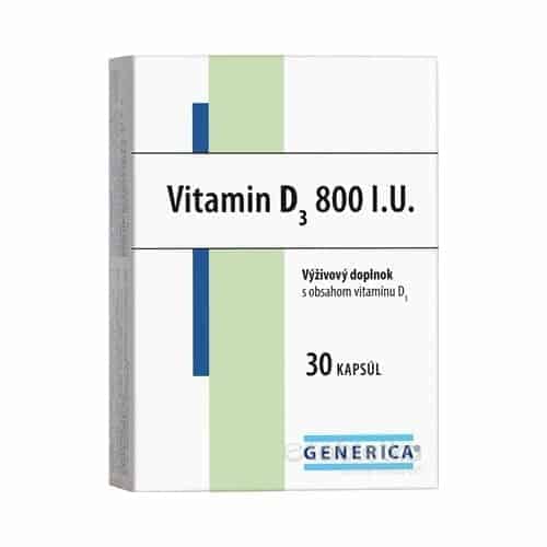 E-shop GENERICA Vitamin D3 800 I.U. 30 kapsúl