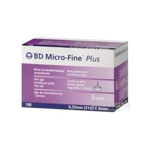 BD MICRO FINE PLUS inzulínové ihly 31G (0,25 x 5 mm) 10×10 ks