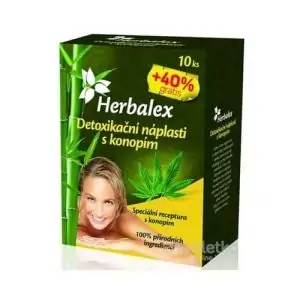 Herbalex Detoxikačné náplasti s konopou 10 ks + 40% gratis – 14 ks