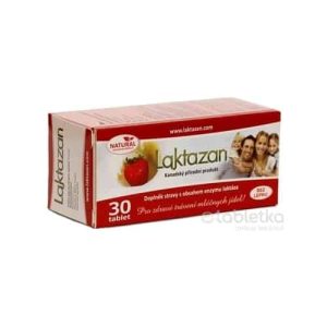 LAKTAZAN tablety enzým laktáza s príchuťou jahody 1×30 ks