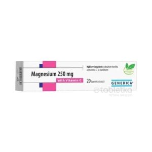 GENERICA Magnesium 250mg + Vitamin C 20 šumivých tabliet