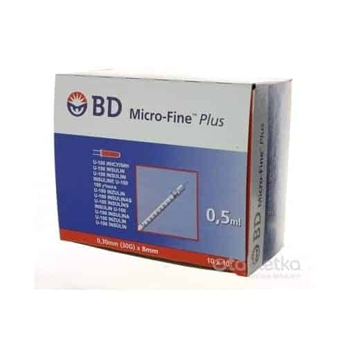 E-shop BD MICRO FINE PLUS inzulínové striekačky s ihlou U-100, 30G/0,5ml 10x10 ks (100 ks)