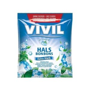VIVIL BONBONS Extra Stark drops mentolový s vitamínom C, bez cukru 60 g