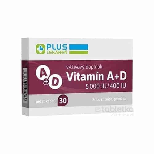 PLUS LEKÁREŇ Vitamín A+D 5000 IU/400 IU 30 kapsúl