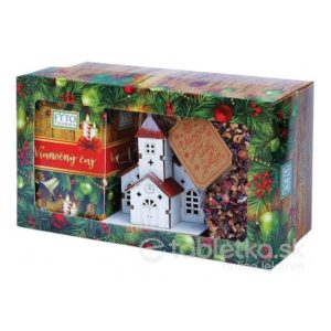 FYTO Darčeková kazeta Vianoce Vianočný čaj: sypaný 100 g + porciovaný 20×2 g (40 g) + dekorácia kostolík, 1×1 set